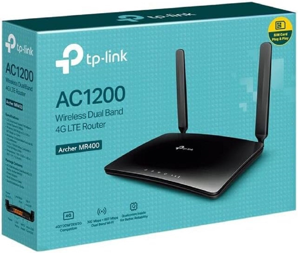 TP-Link Archer MR400 AC1200 Dualband 4G LTE WLAN Router 867 Mbit/s 5GHz LAN/WAN