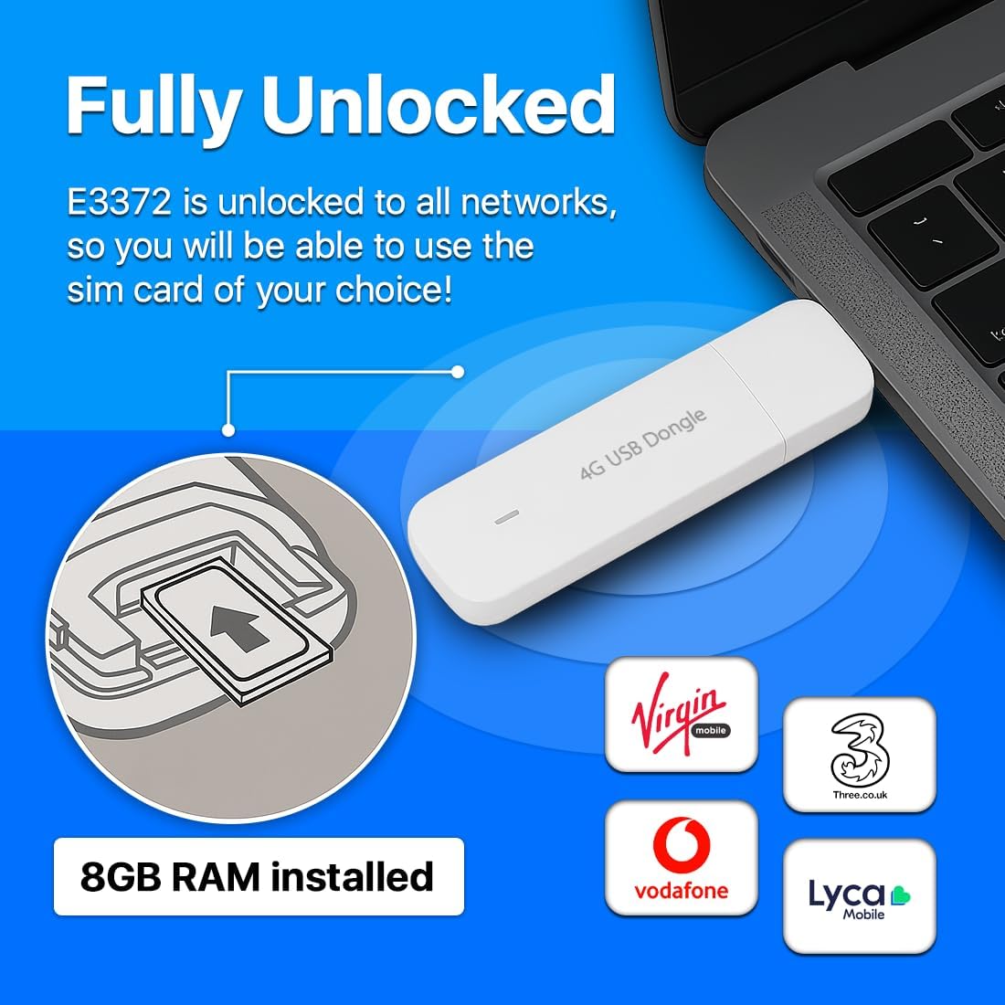 Huawei E3372-325 Surfstick LTE Highspeed 4G 150Mbits USB 2.0 UMTS White