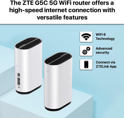ZTE G5C 5G Router NFC VoLTE Stationary 5G High-Speed ​​Router Dual-Band - White