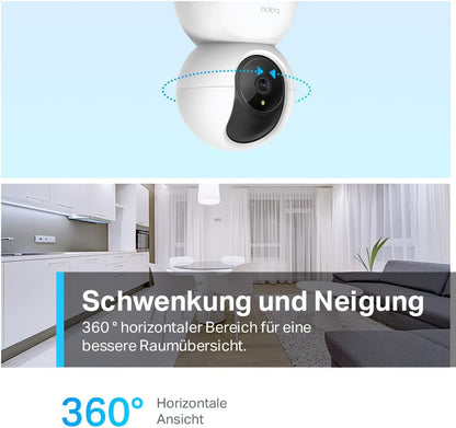 TP-LINK Tapo C210 WLAN Netzwerk-Überwachungskamera Linsenschwenkung und Neigung