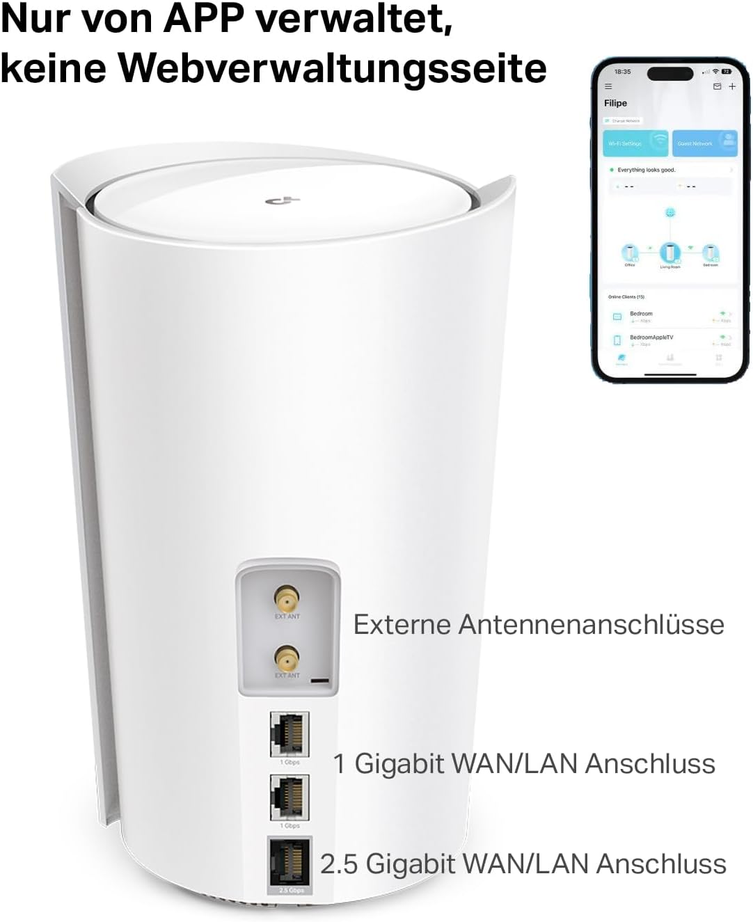 TP-LINK Deco X50-5G LTE WLAN Router Wi-Fi 6 AX3000 3G/4G/5G für bis zu 232 m²