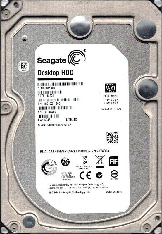 Seagate Desktop 6TB Interne Festplatte ST6000DX000 3,5 Zoll HDD SATA3 7200RPM