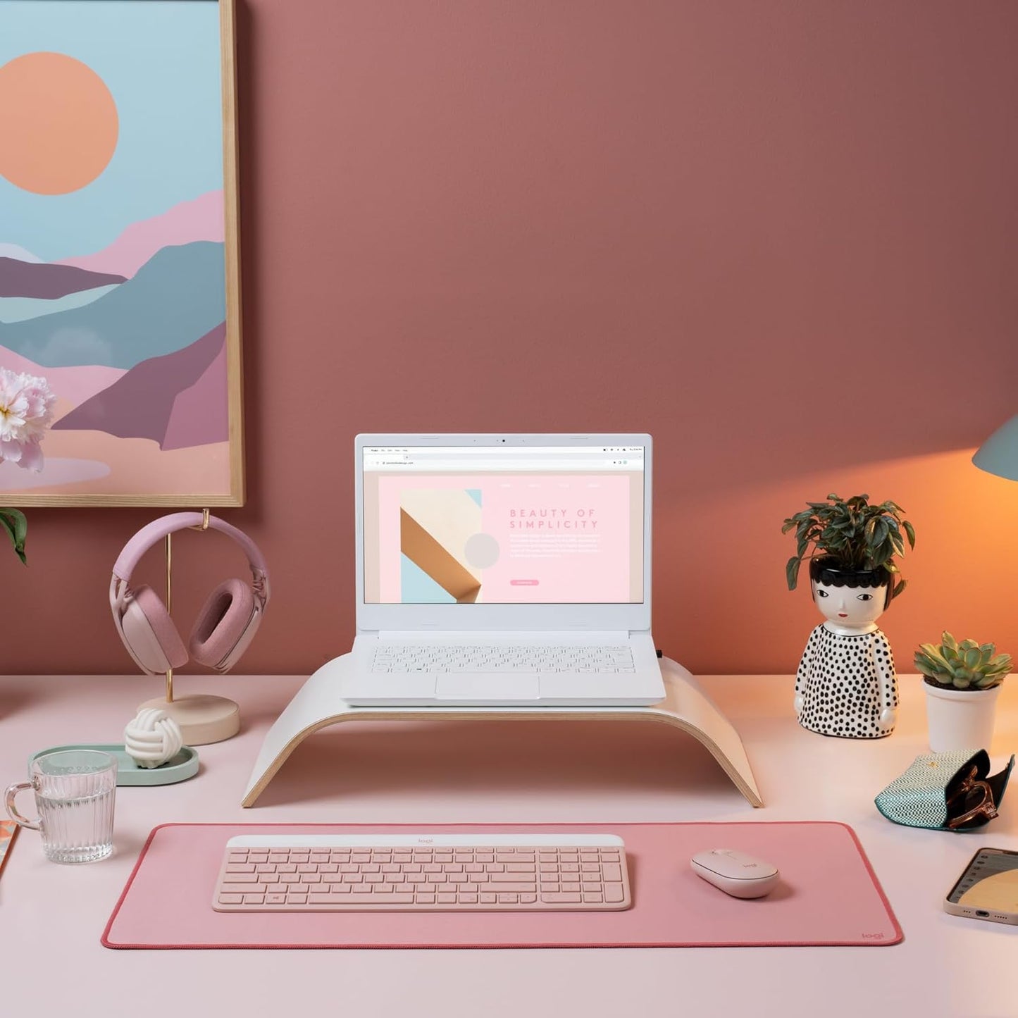 Logitech Zone Vibe 100 Bluetooth Headset - kabellose Over-Ear-Kopfhörer - Rosa