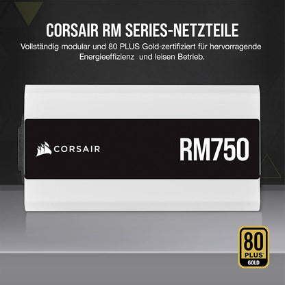 Corsair RM Series RM750 Vollmodulares ATX Netzteil 750 Watt 80 PLUS Gold Weiß