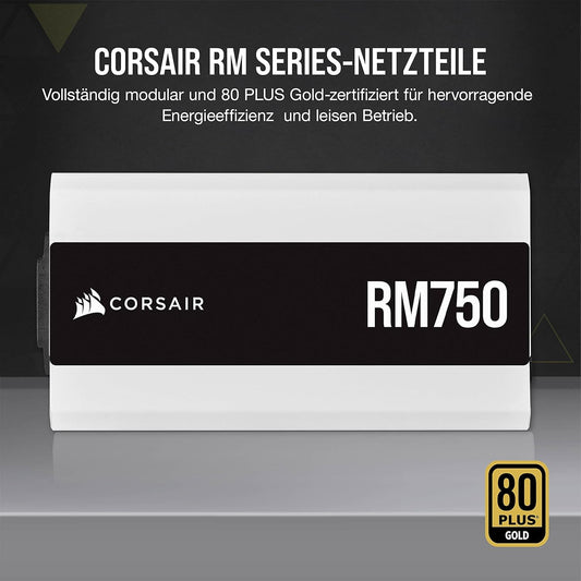 Corsair RM Series RM750 Vollmodulares ATX Netzteil 750 Watt 80 PLUS Gold Weiß