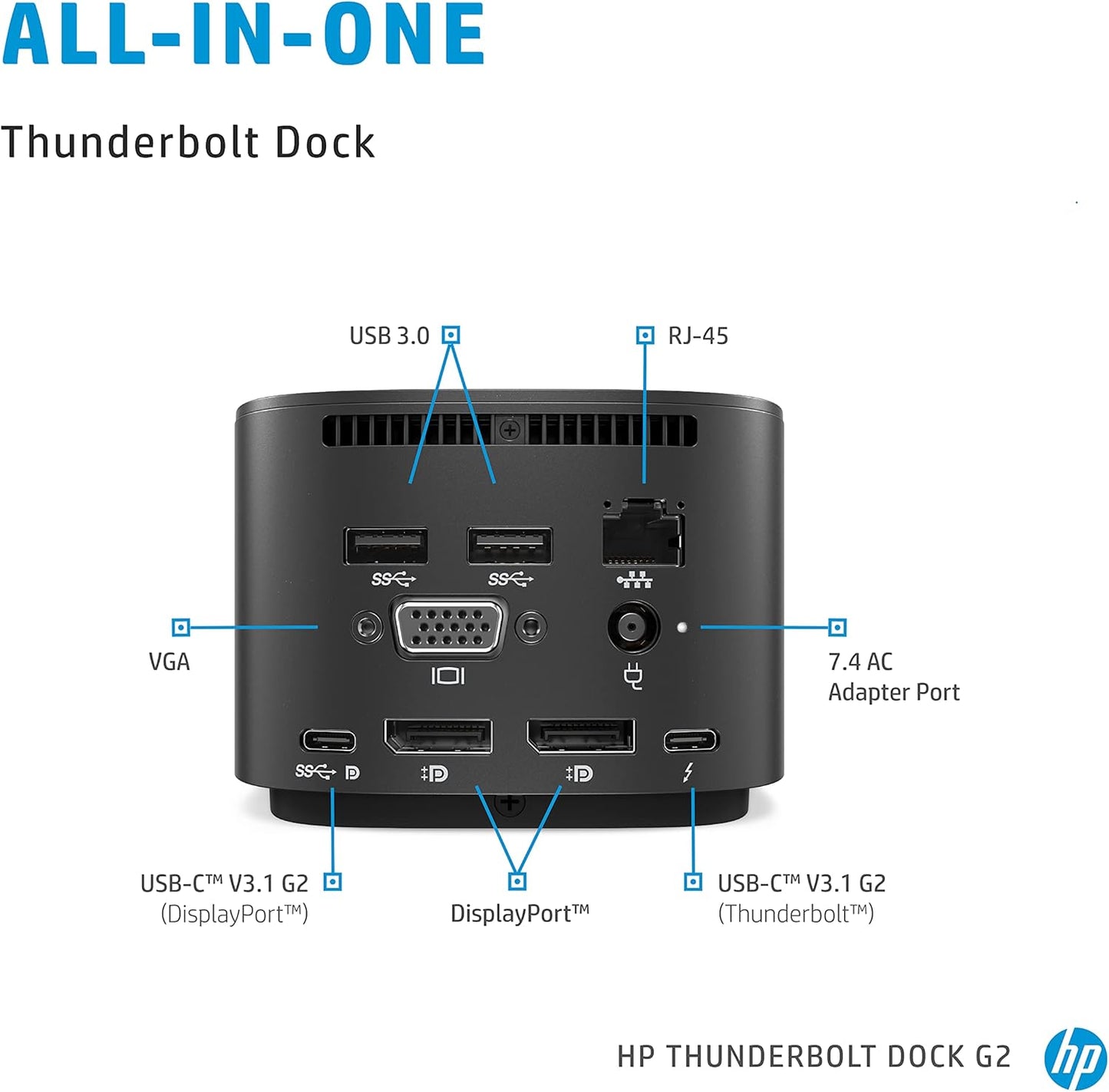 HP Thunderbolt Dock G2 Dockingstation HSN-IX01 inklusive 120W Netzteil