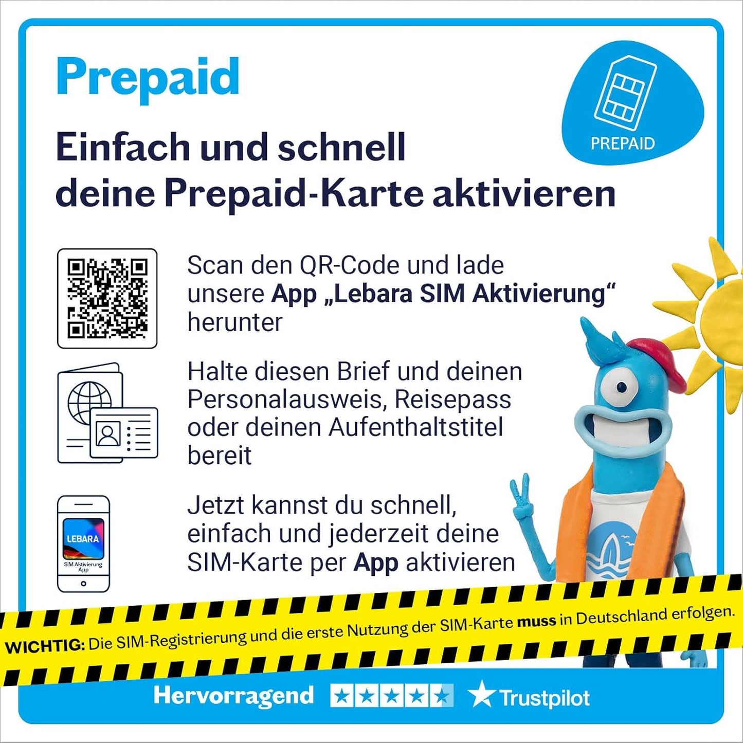 ZTE MF79U Surfstick CAT4 4G LTE WLAN-USB-Modem 150 Mbit/s inkl. Lebara SIM Karte