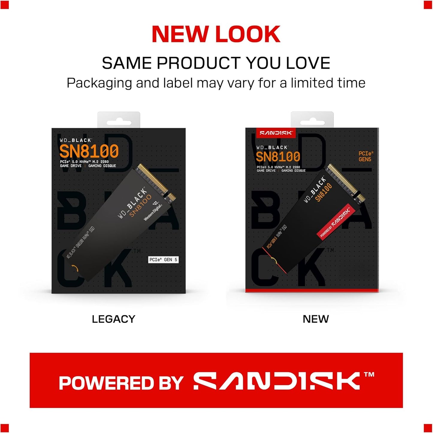 WD_Black SN8100 1TB Interne SSD WDS100T1X0M-00CMT0 M.2 2280 PCI 5.0 x4 (NVMe)