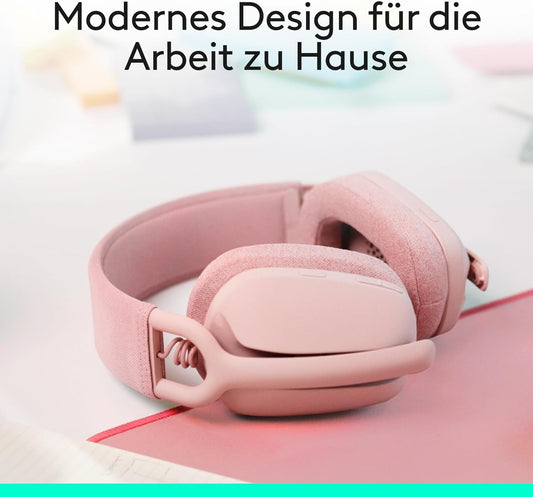Logitech Zone Vibe 100 Bluetooth Headset - kabellose Over-Ear-Kopfhörer - Rosa