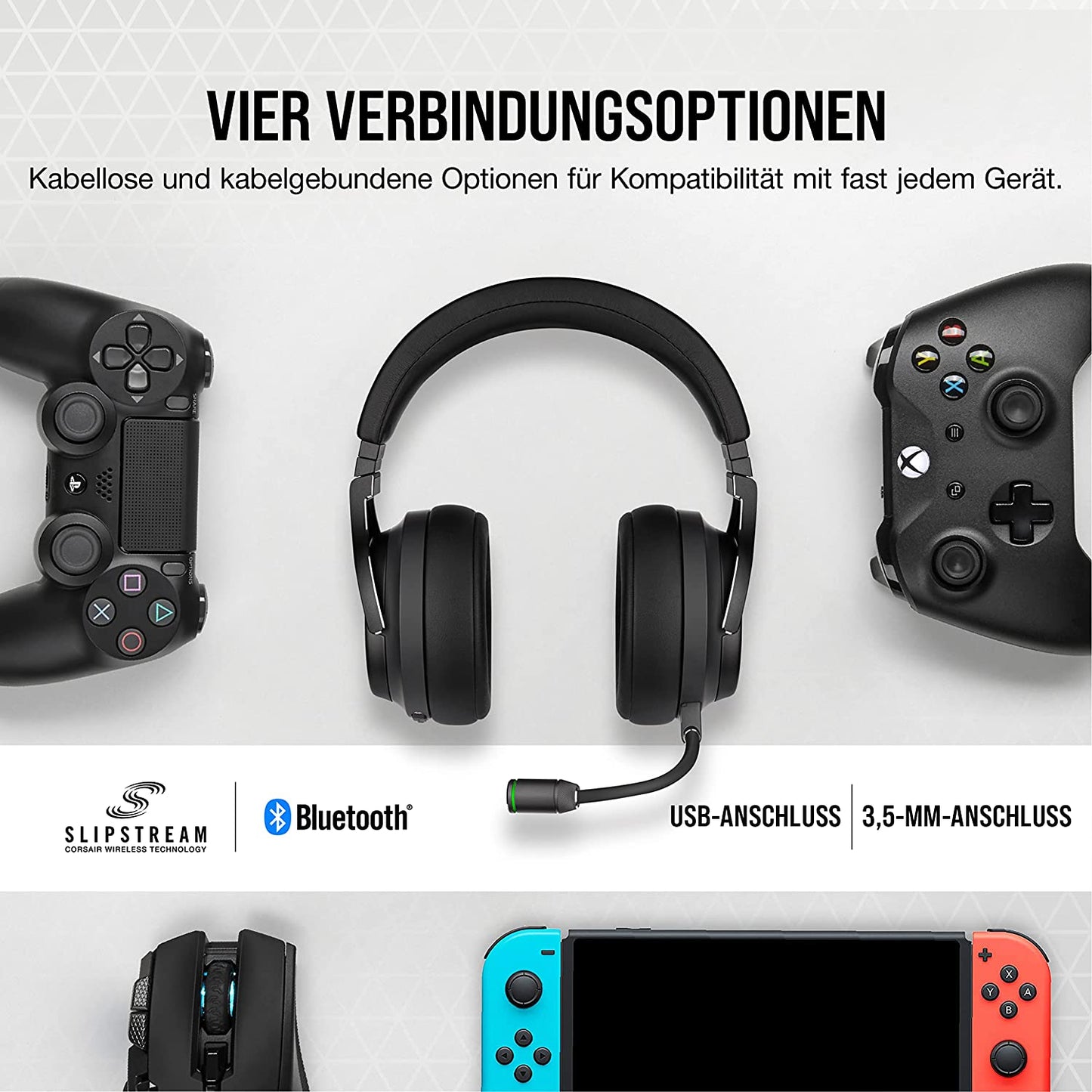 Corsair VIRTUOSO RGB WIRELESS XT Gaming Headset Bluetooth Dolby Atmos for PC/Mac