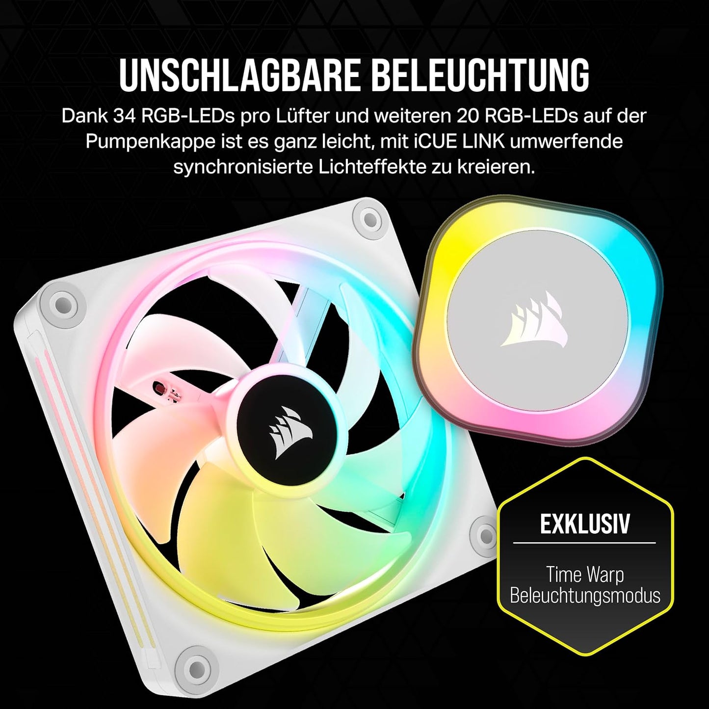 Corsair iCUE Link H100i RGB Flüssig-CPU-Kühler 2x QX120 RGB-Lüfter 240mm AIO