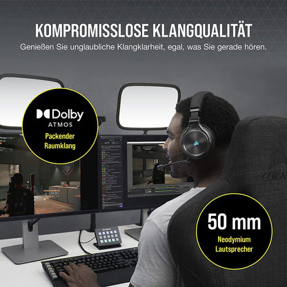 Corsair VIRTUOSO RGB WIRELESS XT Gaming Headset Bluetooth Dolby Atmos for PC/Mac