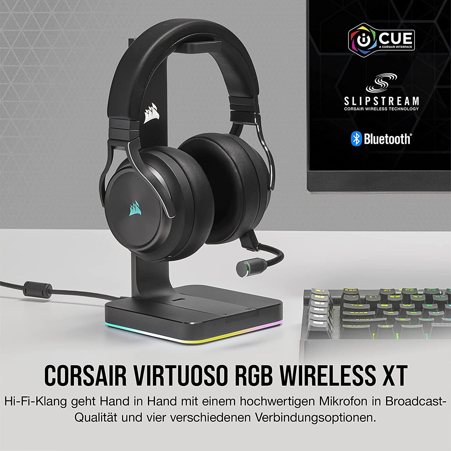Corsair VIRTUOSO RGB WIRELESS XT Gaming Headset Bluetooth Dolby Atmos for PC/Mac