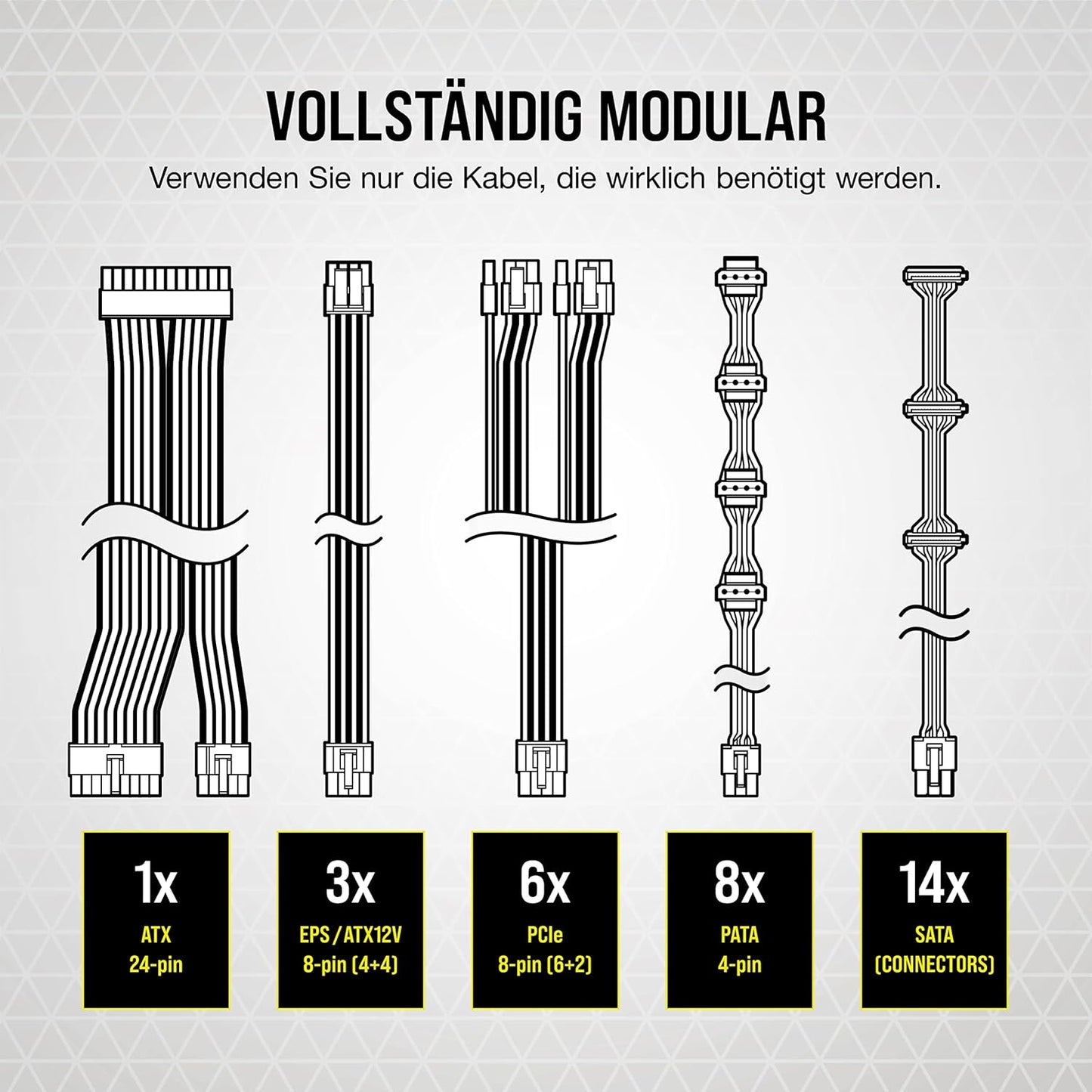Corsair RMx Series RM1000x Vollmodulares ATX-Netzteil 1000 Watt 80 PLUS Gold