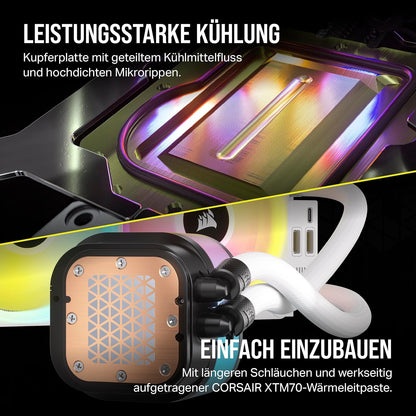 Corsair iCUE Link H100i RGB Flüssig-CPU-Kühler 2x QX120 RGB-Lüfter 240mm AIO