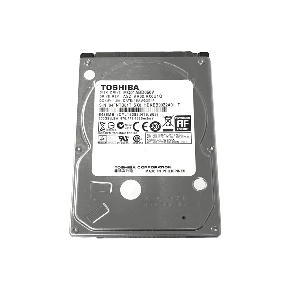 Toshiba 500GB Internal Hard Drive MQ01ABD050V 2.5 inch HDD SATA2 5400RPM 8MB