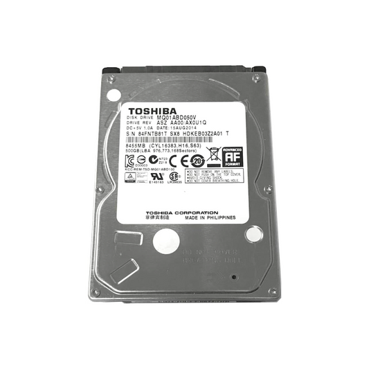 Toshiba 500GB Internal Hard Drive MQ01ABD050V 2.5 inch HDD SATA2 5400RPM 8MB