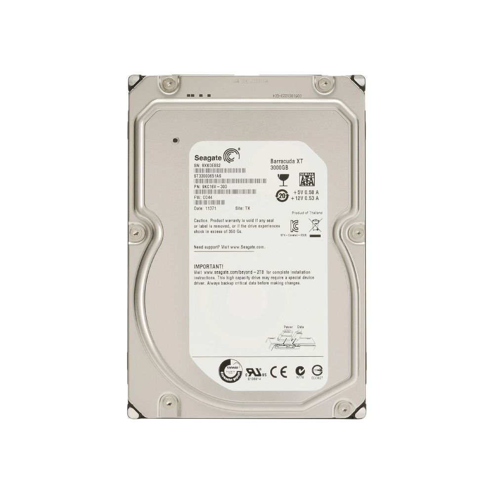 Seagate Barracuda 3TB Internal Hard Drive ST33000651AS XT 3.5 inch HDD SATA 6Gb/s