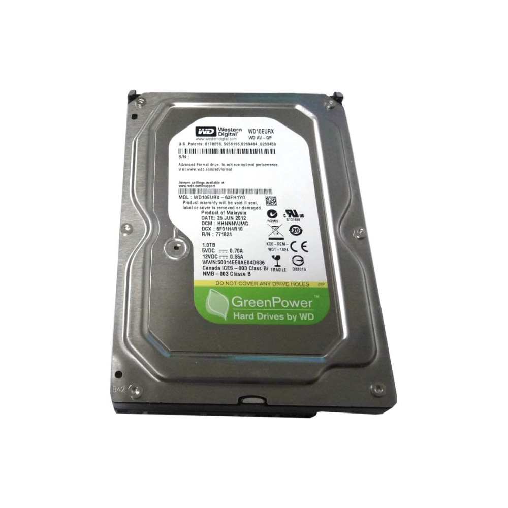 Western Digital AV-GP 1TB Interne Festplatte WD10EURX 3,5 Zoll HDD SATA3 64 MB