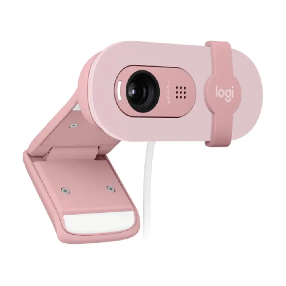 Logitech Brio 100 Webcam Full HD for Meetings and Streaming 1080p 42mm - Pink