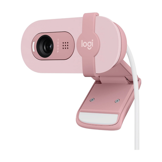 Logitech Brio 100 Webcam Full HD für Meetings und Streaming 1080p 42mm - Rosa