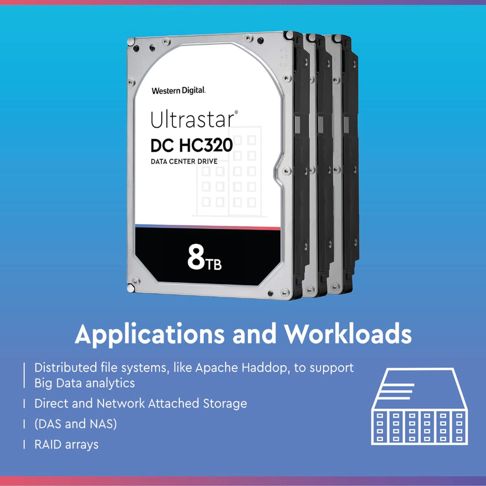 WD HGST Ultrastar DC HC320 8TB Internal Hard Drive HUS728T8TALE6L4 HDD SATA3