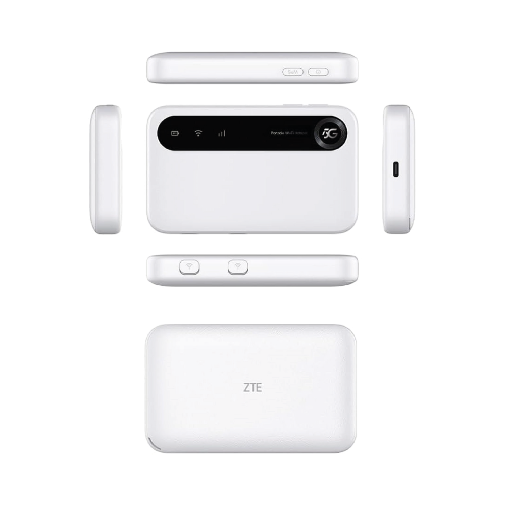 ZTE U50 Mobile Router Hotspot 5G WiFi with SIM slot, supports up to 32 devices, White