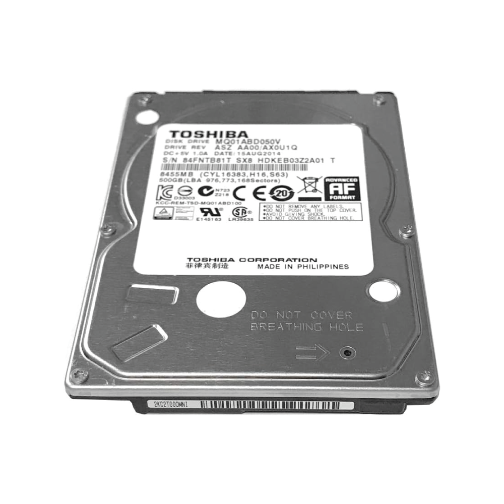 Toshiba 500GB Internal Hard Drive MQ01ABD050V 2.5 inch HDD SATA2 5400RPM 8MB