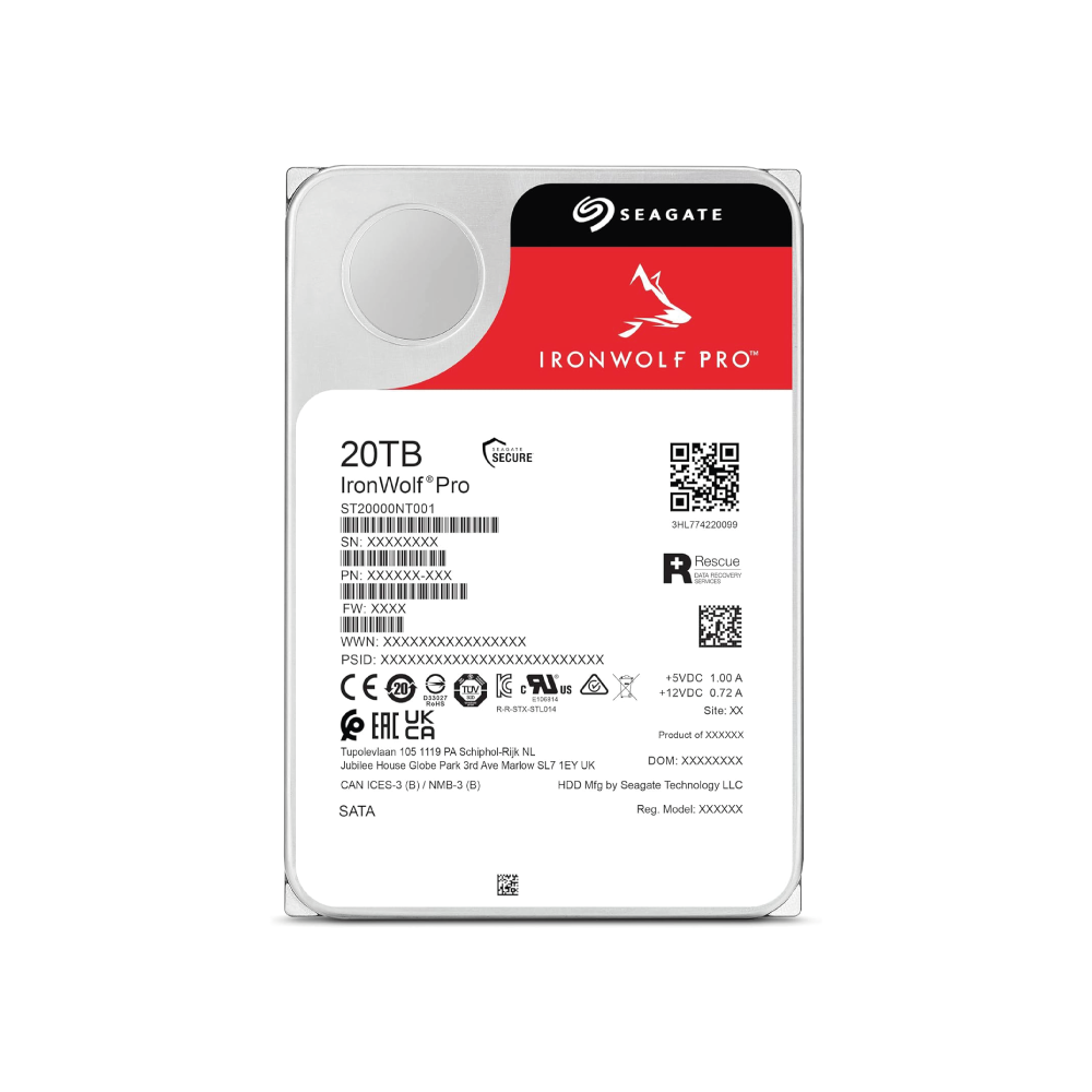 Seagate IronWolf Pro 20TB Internal Hard Drive ST20000NT001 3.5 inch HDD SATA3