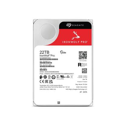 Seagate IronWolf Pro 22TB Internal Hard Drive ST22000NT001 3.5 inch HDD SATA3