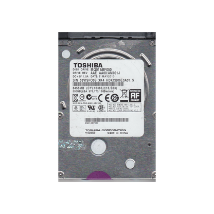 Toshiba 500GB Internal Hard Drive MQ01ABF050 2.5 inch HDD SATA 6Gb/s 5400rpm