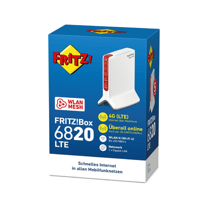 AVM FRITZ!Box 6820 LTE (4G) and UMTS (3G) 450 MBit/s 1 x Gigabit LAN