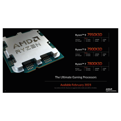 AMD Ryzen 7 7800X3D Processor Tray CPU 4.2 GHz - 8 cores - 16 threads Socket AM5