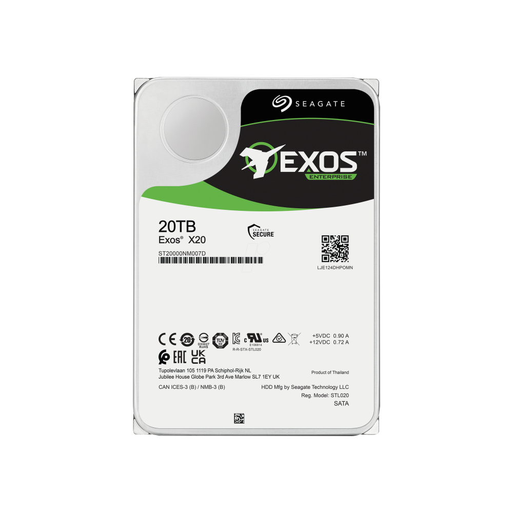 Seagate Exos X20 20TB Internal Hard Drive ST20000NM007D 3.5 inch HDD SATA 6Gb/s