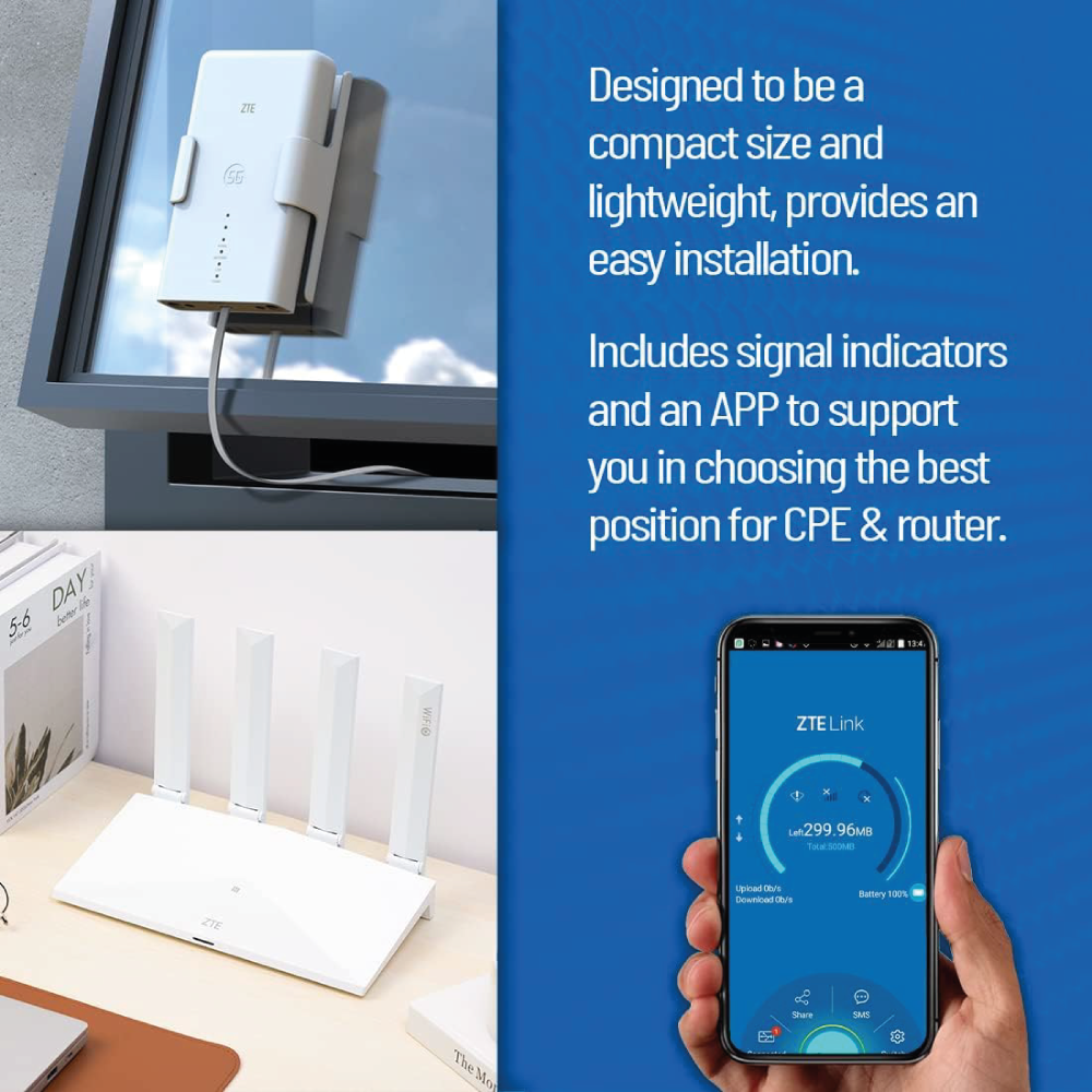 ZTE MC889/T3000 Router WiFi 5G Outdoor WLAN mit Antenne- weiß