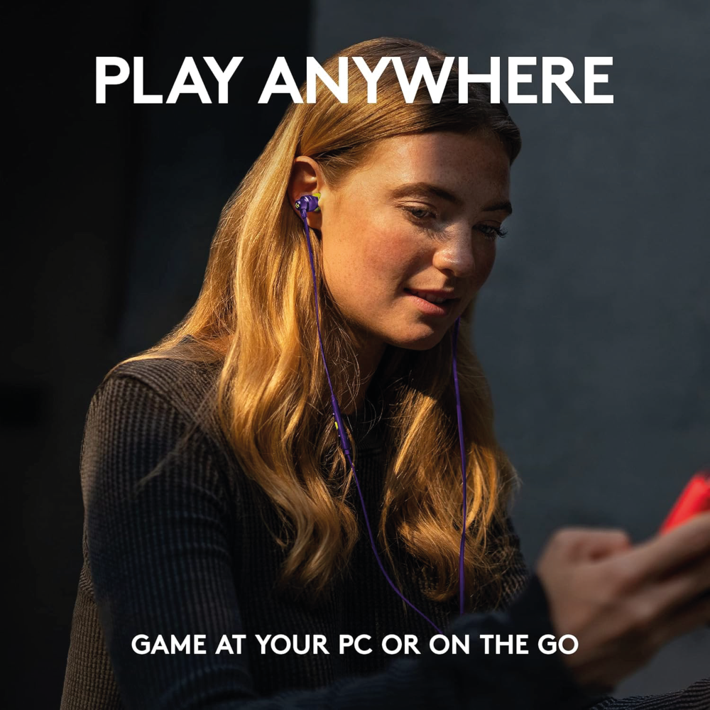 Logitech G G333 Headphones VR Edition Gaming In-Ear Buds for Oculus Quest - Purple