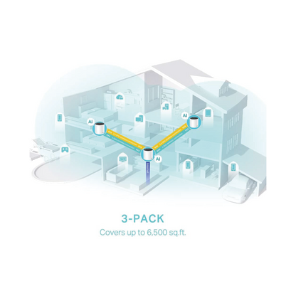 TP-LINK Deco X55 Router Pack of 3 Home Mesh WiFi System AX3000 WLAN 6 - white