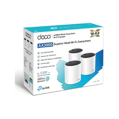 TP-LINK Deco X55 Router Pack of 3 Home Mesh WiFi System AX3000 WLAN 6 - white