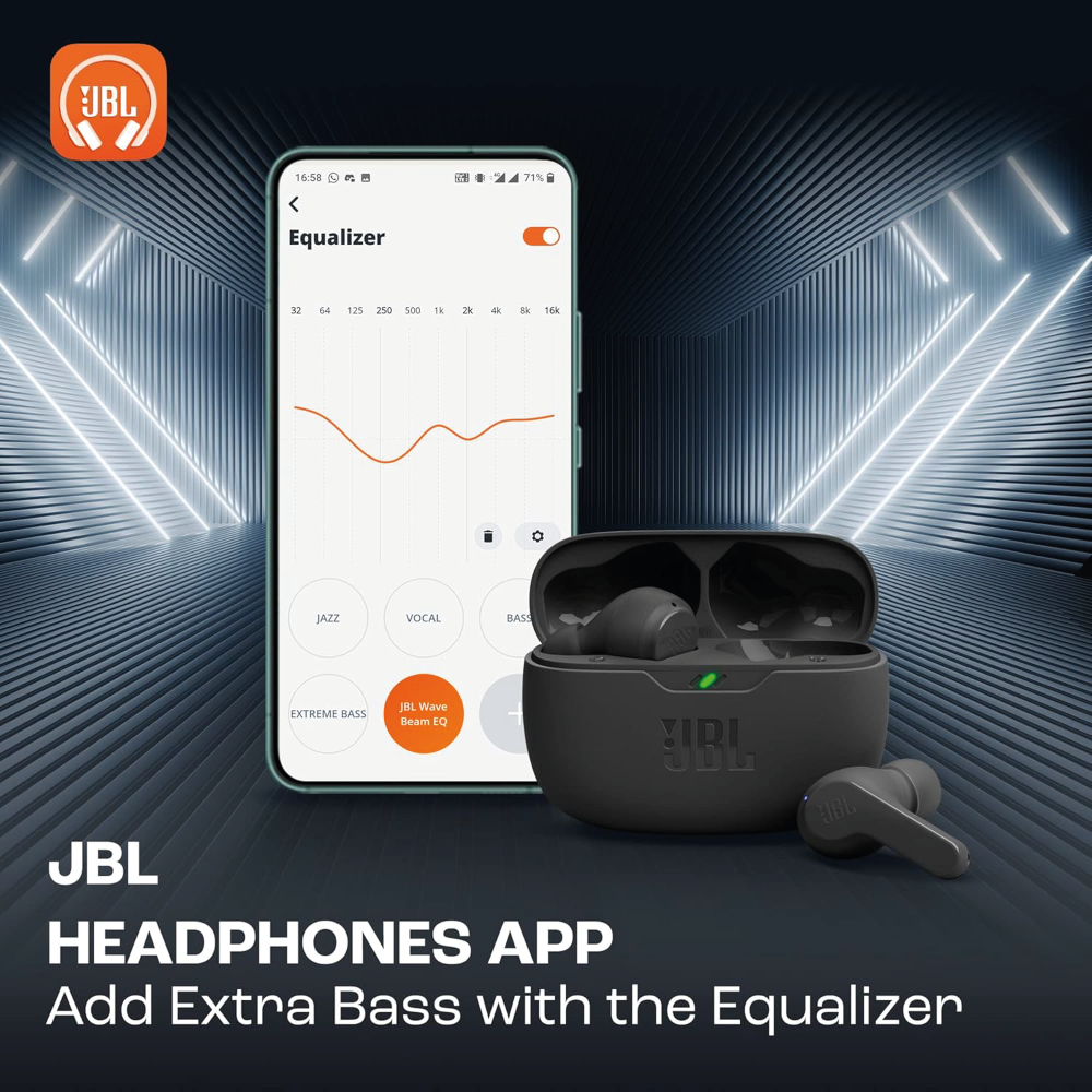 JBL Wave Beam Kopfhörer True Wireless Headphones mit Mikrofon IP54/IPX2 schwarz