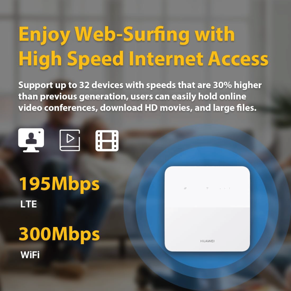 HUAWEI Router B320-323 4G WiFi WLAN CAT4 LTE 300 Mbit/s - White