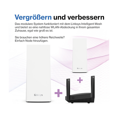 Linksys Velop MX8400 Router WLAN Mesh WiFi (AX4200) WiFi 6 System Pack of 2