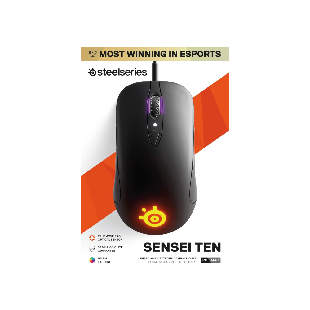 SteelSeries Sensei Ten Gaming Maus TrueMove Pro Optic. Sensor 18.000 CPI schwarz