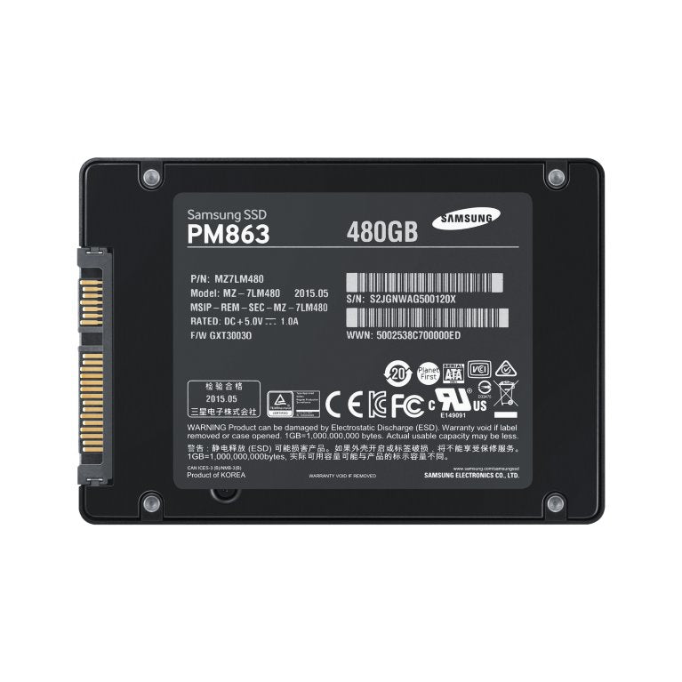 Samsung SM863 SSD 480GB 2.5 SATA Enterprise MZ7LM480HCHP Server/Business Storage