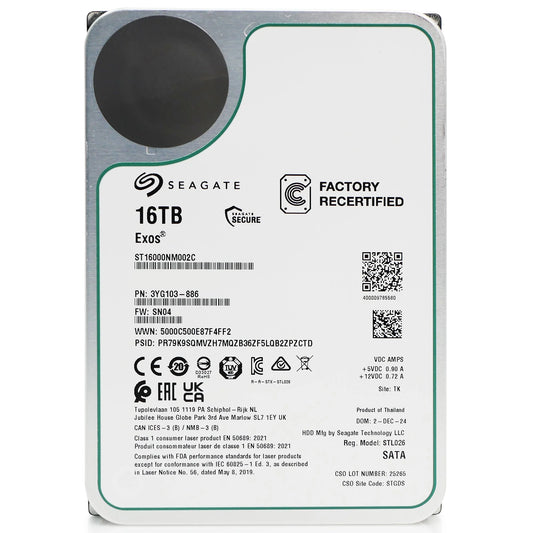 Seagate Exos X16 Enterprise 16TB Internal Hard Drive ST16000NM002C 3.5 Inch HDD