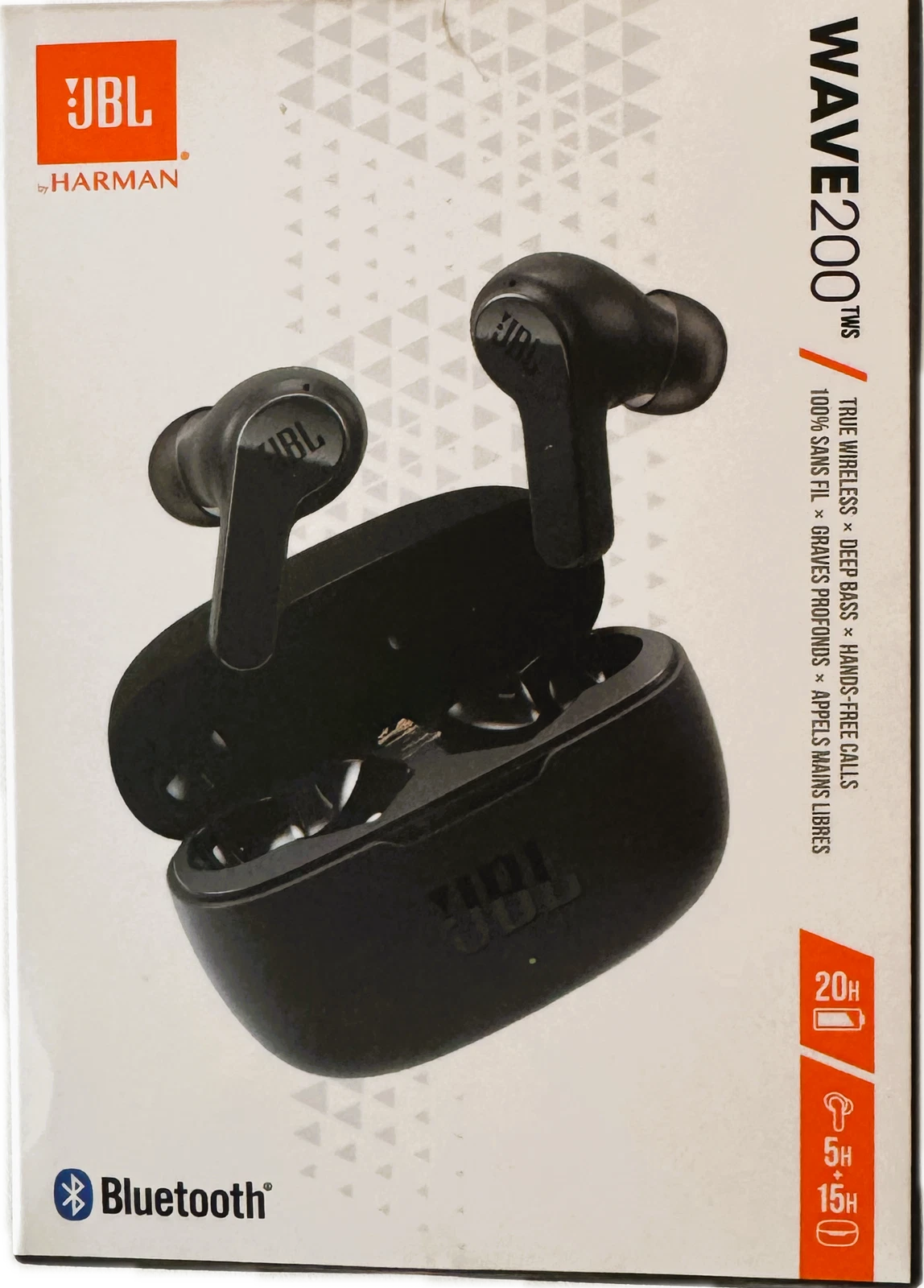 JBL Wave 200 TWS True Wireless In-Ear Bluetooth Headphones with Microphone - Black