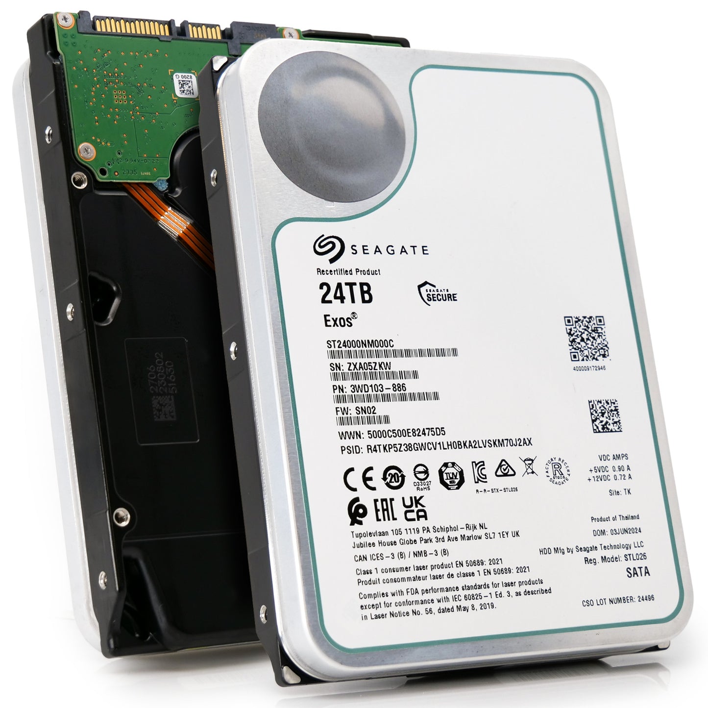Seagate Exos X24 24TB Interne Festplatte ST24000NM000C 3,5 Zoll HDD SATA3 512MB