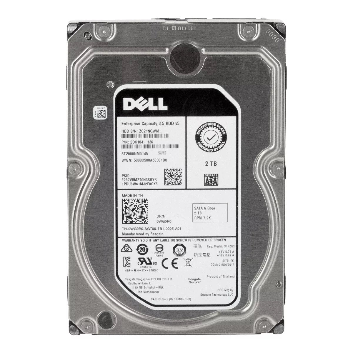 Seagate Dell Constellation ES 2TB Internal Hard Drive ST2000NM0145 3.5 inch HDD
