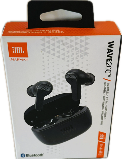 JBL Wave 200 TWS True Wireless In-Ear Bluetooth Headphones with Microphone - Black