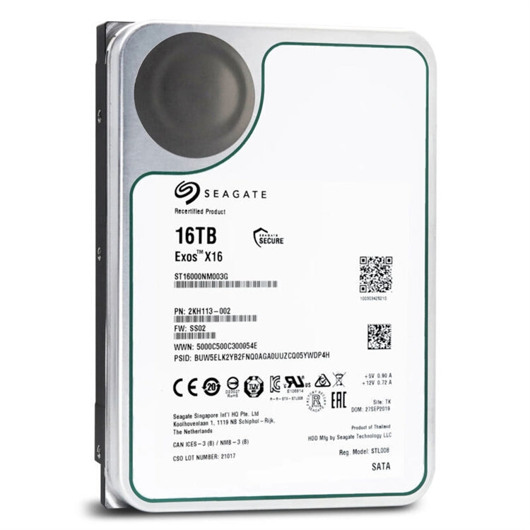 Seagate Exos X16 16TB Internal Hard Drive ST16000NM003G 3.5 inch HDD SED SATA3